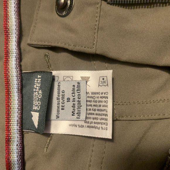 MEC Quick Dry Cargo Pants, Olive, Size 10 Reg - Picture 5 of 5